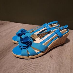 Lane Bryant Vibrant Blue Espadrille Wedges